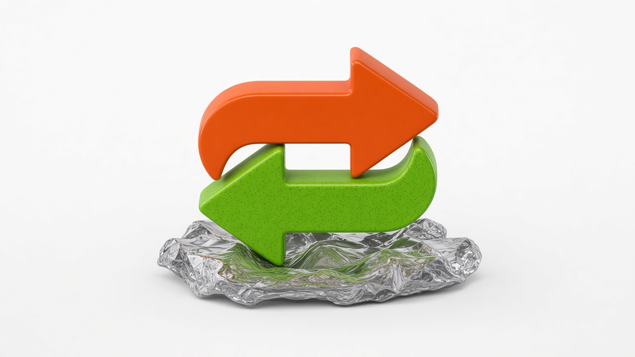 Illustration of two arrows pointing opposite ways